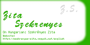 zita szekrenyes business card